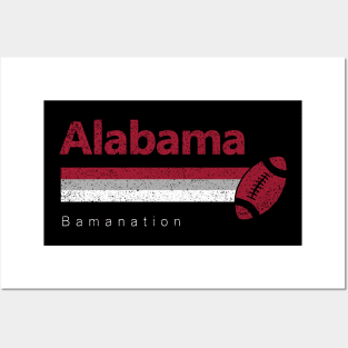 Alabama Vintage Football Bamanation Gameday Posters and Art